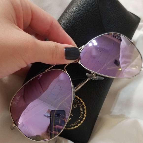 Purple mirrored aviator ray-bans - Picture 6 of 8
